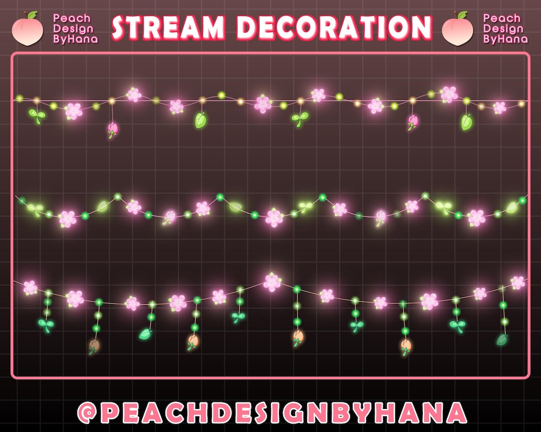 3x Animated Lo-fi Cherry Blossom Light String for Twitch, Youtube ...