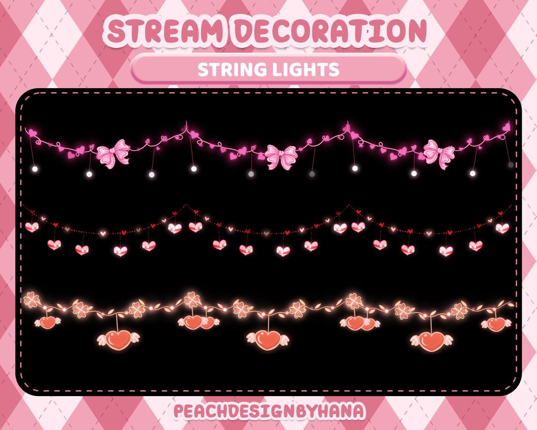 3x Animated Heart Twinkle String Light Stream Overlay | Romantic ...
