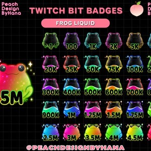 30x Liquid Frog Bit Badges for Twitch, YouTube, Discord - Donated Badges for Stream - Cute Sub Badges - Frog Sub Badges