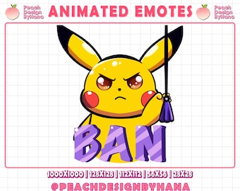 Emote de prohibición de Pikachu animado para Twitch, YouTube, Discord, emote divertido, emote perfecto para Twitch, recursos de transmisión de Pikachu - Emote animado para Twitch