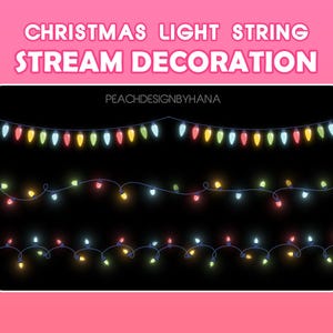 3x Christmas Light String For Twitch, YouTube, Discord, Decoration Light String For Stream, Twinkle Light String, Neon Light String