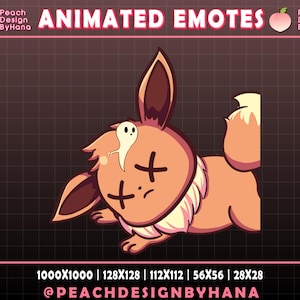 Animiertes Evoli RIP Emote für Twitch, YouTube, Discord, lustiges Emote, Perfektes Twitch Emote, EEvee-Streaming-Assets - Animiertes Emote Twitch