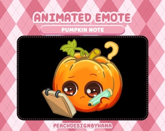 Animated Pumpkin Note Emote for Twitch, YouTube, Discord, Funny Pumpkin Emote, Cute Pumpkin Halloween Animated Emote Twitch