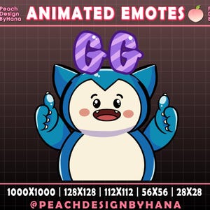 Animated Snorlax Good Game emote - GG Twitch Emote - YouTube, Discord Funny Emote, Perfect Twitch Emote, Snorlax Streaming Assets