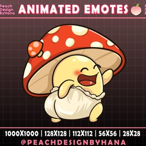 Animated Cute Mushroom Twerking Emote for Twitch, YouTube, Discord, Twitch Mushroom Emote, Autumn Twitch emote, Twerking Emote Twitch