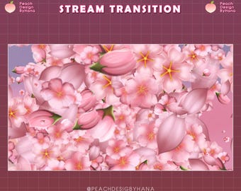 Pink Sakura Animated Transition for Twitch, Youtube, Kick: Cozy