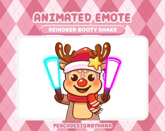 Animiertes Emote für Twitch: Jubelndes Rentier - Hype Emoji für die Weihnachtsfeiertage