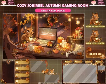 Animated Stream Package Cozy Squirrel Autumn Gaming Room, Lo-fi Stream Pack for Twitch | Animated  Overlay, Autumn Themed Stream Overlay