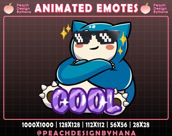 Animated Snorlax Cool Emote for Twitch, YouTube, Discord, Funny Emote, Perfect Twitch Emote, Snorlax Streaming Assets - Animated Emote