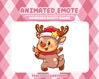 Animiertes Emote für Twitch: Reindeer Booty Shake - Twerking Emoji für die Weihnachtsfeiertage