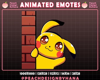 Animiertes Pikachu lauert Emote für Twitch, YouTube, Discord, lustiges Emote, Perfektes Twitch Emote, Pikachu Tracking...