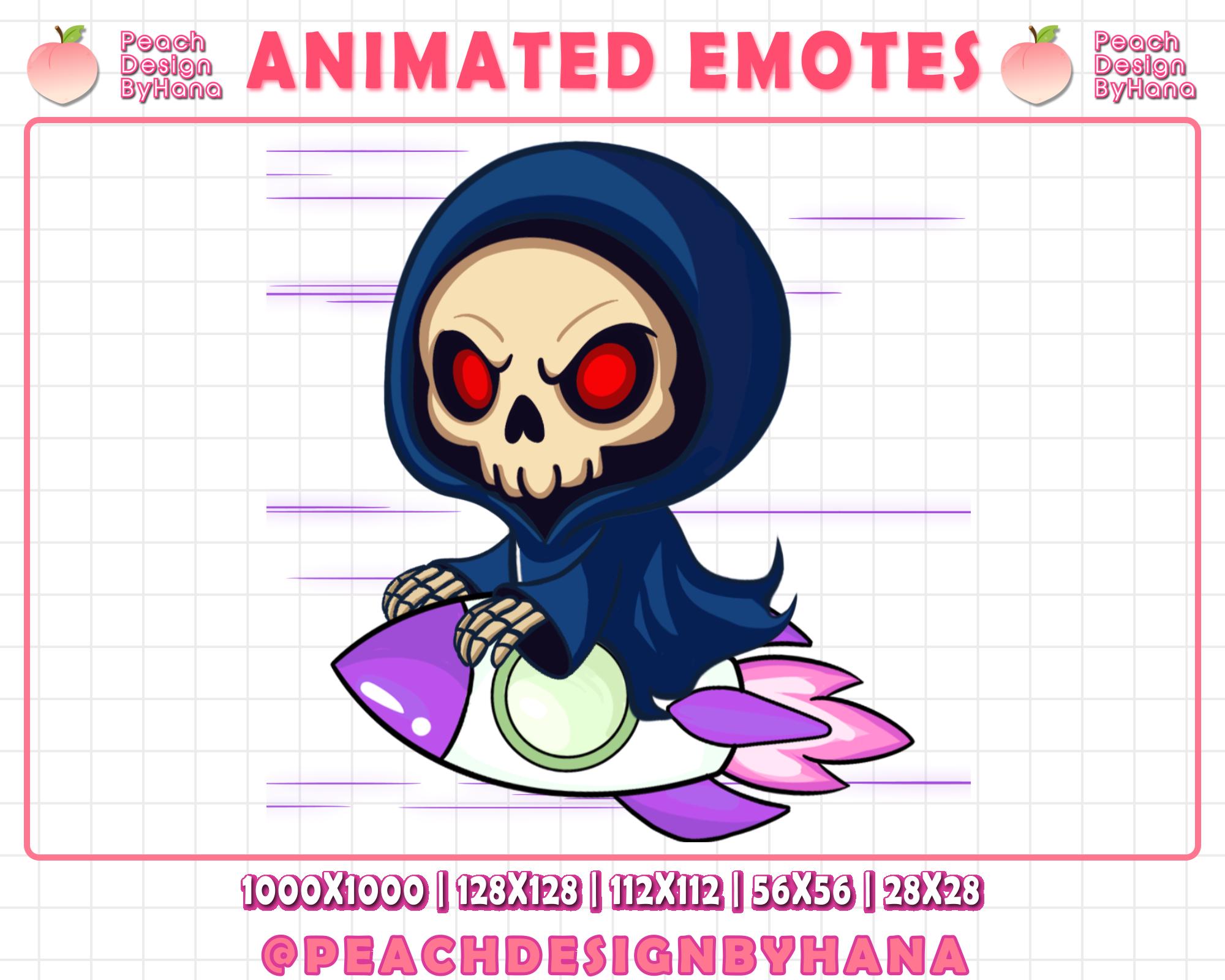 Animated Grim Reaper Rocket Emote for Twitch, Youtube, Discord, Perfect ...