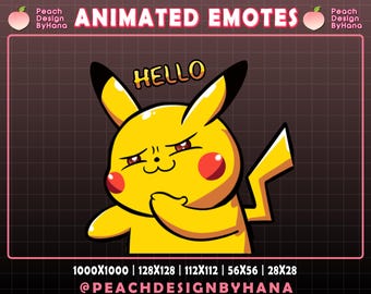 Gesto animado de Pikachu Hola para Twitch, YouTube, Discord: gesto divertido, gesto perfecto, recurso de transmisión de Pikachu: gesto animado de Twitch