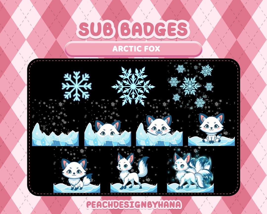 10x Arctic Fox Sub Badges for Twitch, Youtube, Discord - Snow Fox Sub ...