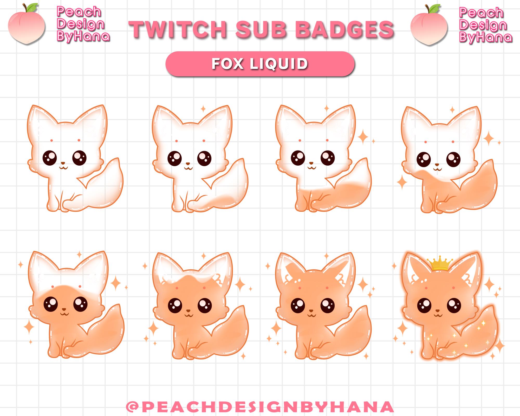 8x Liquid Fire Fox Sub Badges for Twitch, Youtube, Discord - Donated ...
