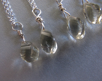 Sunstone Briolette Pendant in Sterling Silver
