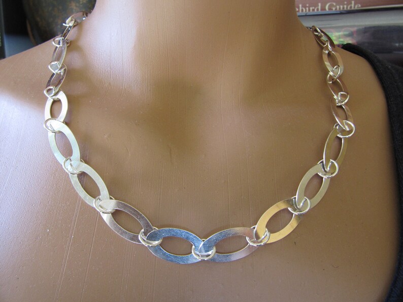 Handmade shops Chain of Flat Sterling Silver Links