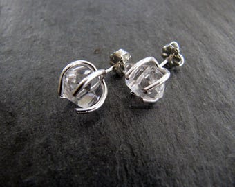Herkimer Diamond Post Earrings in Sterling Silver