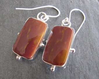 RESERVED. Australian Mookaite Earrings in Sterling Silver