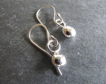 Earrings of Recycled Droplets of Sterling silver