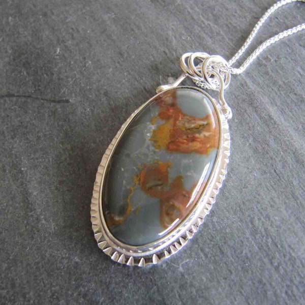 Owyhee Jasper and Sterling Silver Pendant