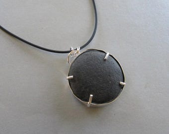 Oregon Beach rock Pendant in Sterling Silver