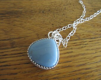 Blue Opal Pendant in Sterling Silver