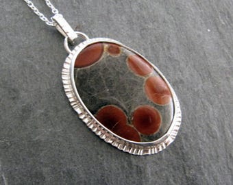 Peanut Obsidian Pendant in Sterling Silver