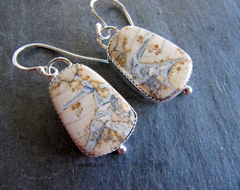 Maligano Jasper and Sterling Silver Earrings