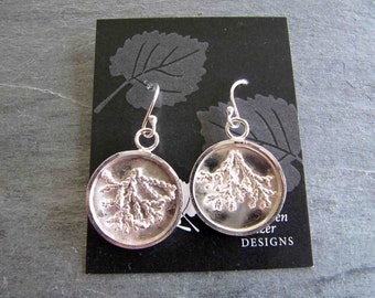 Silver Earrings with Hand Cast Cypress Tips