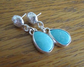 Turquoise and Sterling Silver Post Earrings