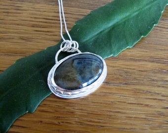 Pendant of Labradorite and Sterling Silver