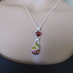 Mookaite and Garnet Pendant in Sterling Silver image 4