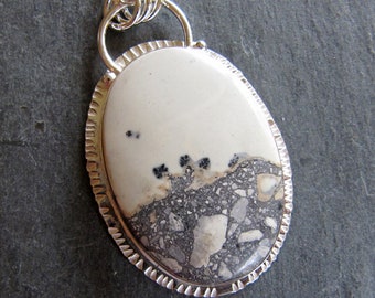 Pendant of Maligano Landscape Jasper and Sterling Silver