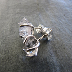 Herkimer Diamond Post Earrings in Sterling Silver image 1