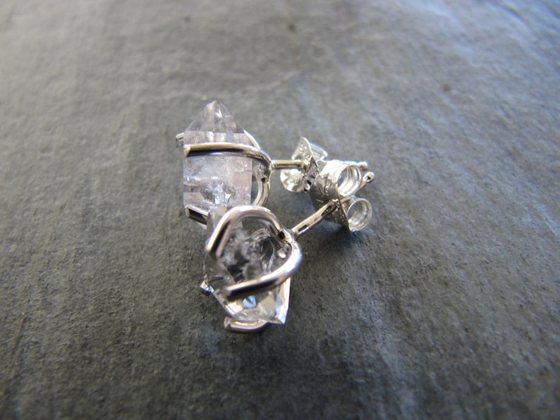 Herkimer Diamond Post Earrings in Sterling Silver image 1