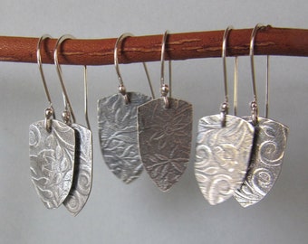 Sterling Silver Patterned Dangle Earrings