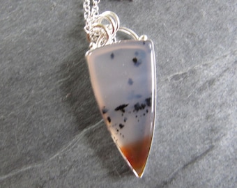 Montana Agate and Sterling Silver Necklace