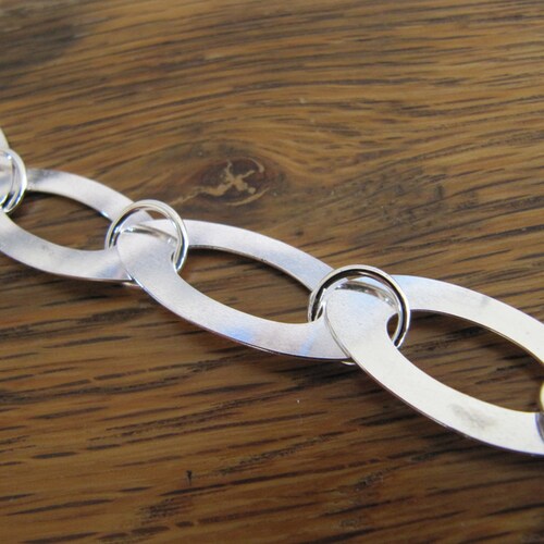 Handmade shops Chain of Flat Sterling Silver Links