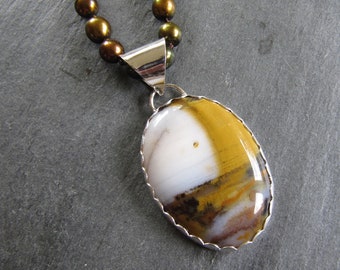 Polka Dot Agate and Pearl Necklace