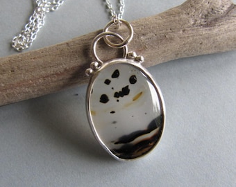 Pendant of Montana Agate and Sterling Silver
