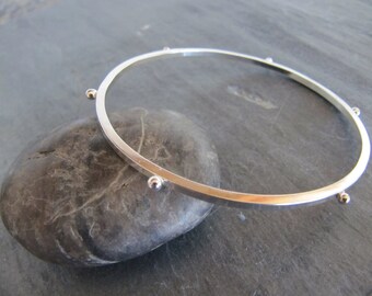 Brazalete de plata de ley con puntos