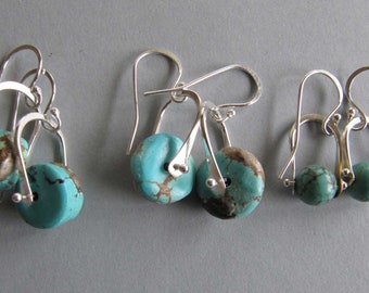 Earrings of Turquoise and Sterling Silver