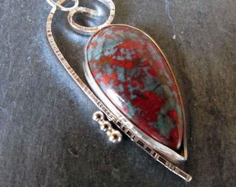 Handmade Pendant of Sonora Sunrise and Sterling Silver