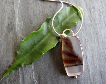 Montana Agate and Sterling Silver Pendant