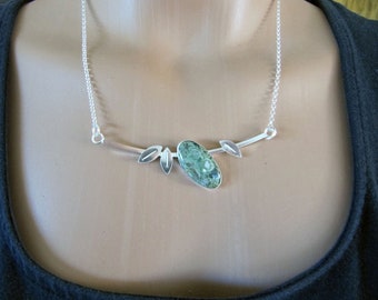 Collar de Jaspe Selva Tropical y Plata de Ley con Hojas