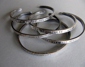 Pulseras de plata con cita
