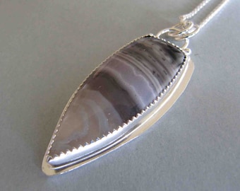 Purple Passion Agate Pendant in Sterling Silver