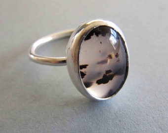 Petite Montana Agate Ring in Sterling Silver