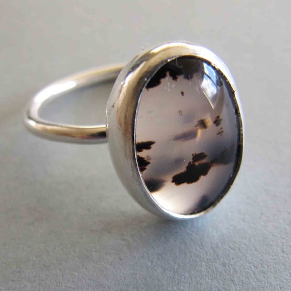 Petite Montana Agate Ring in Sterling Silver